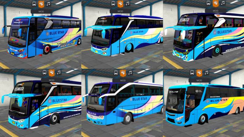 Mod Bussid Bus Blue Star