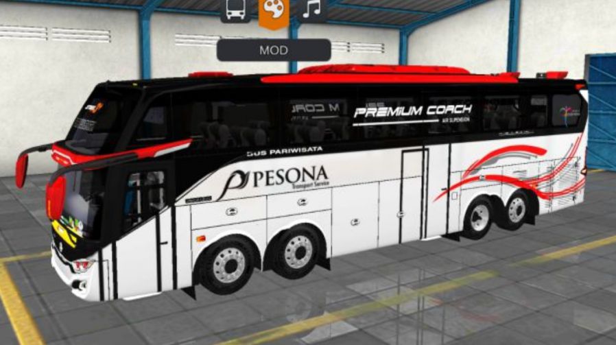 Mod Bussid Pesona Quad Axle Coach Short Chassis