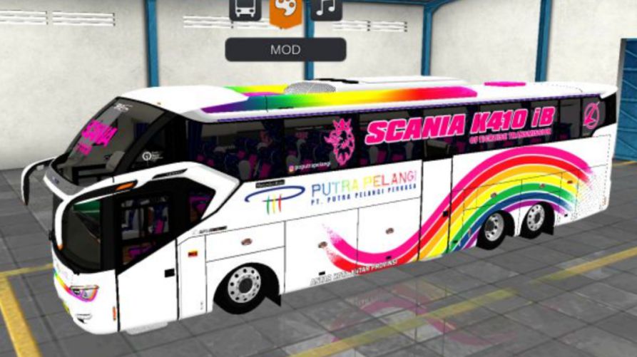 Mod Bussid Bus Tronton SR2 XHD Putra Pelangi