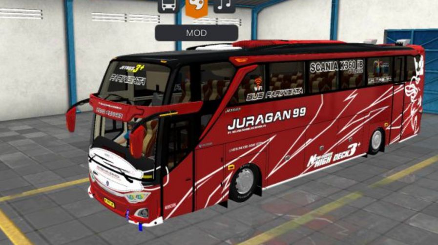 Mod Bussid Bus Juragan 99 JB3+ Scania K360