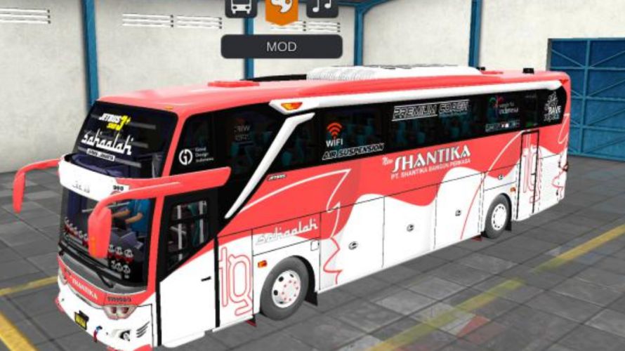 Mod Bussid Bus Shantika JB3+ SHD