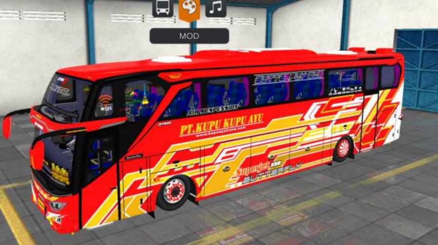 Mod Bussid Bus Kupu Kupu Ayu JB3+ Mercy O500R