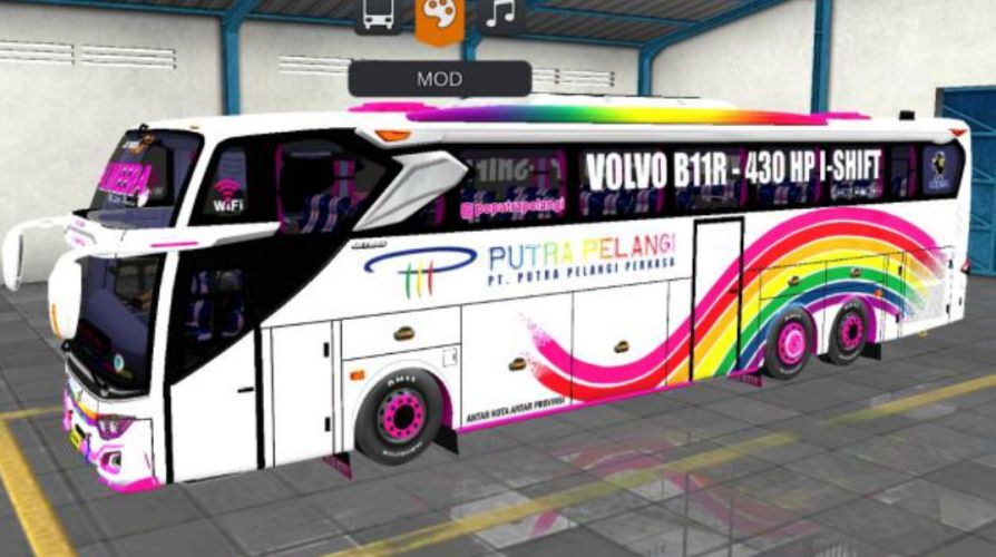 Mod Bussid Bus Putra Pelangi JB3+ Tronton Volvo B11R