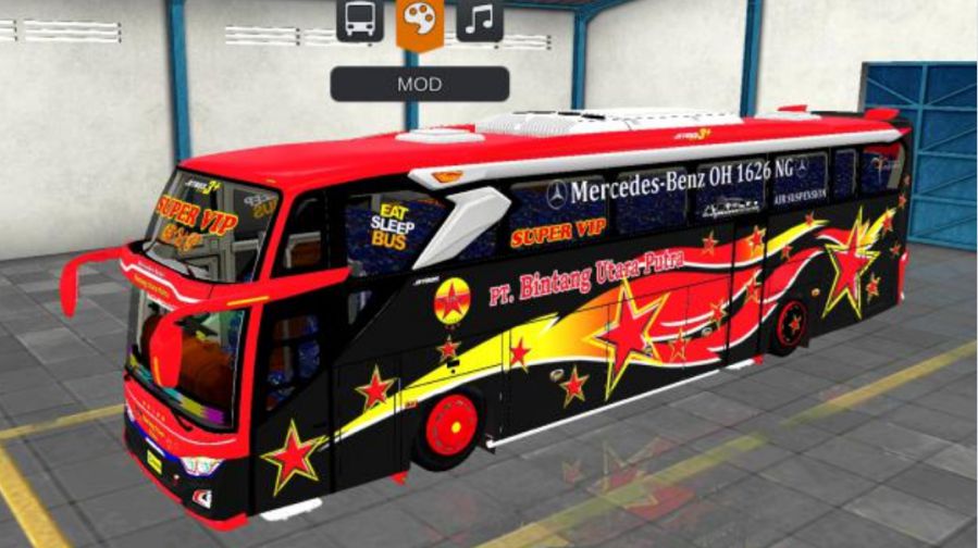 Mod Bussid Bus Bintang Utara Putra JB3+ Mercy O500R