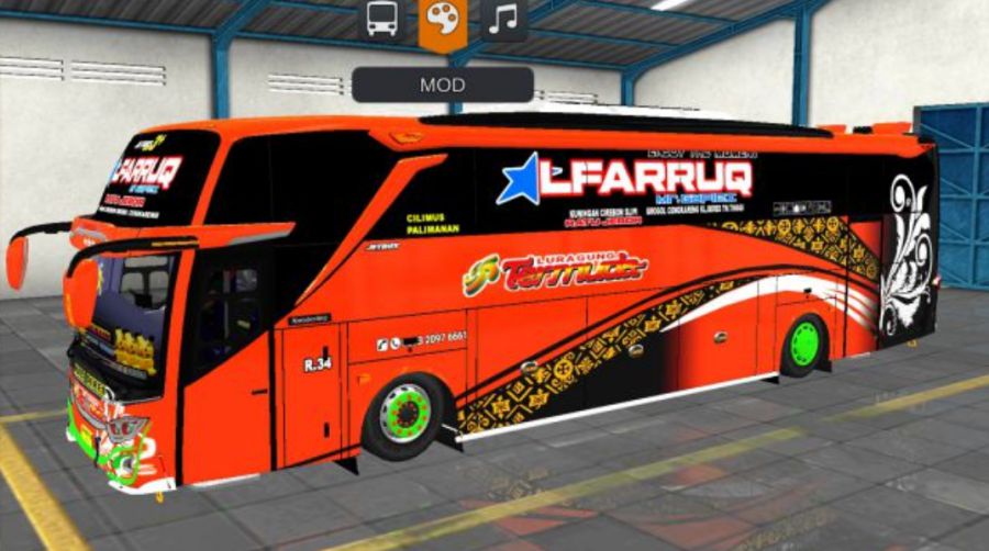 Mod Bussid Bus Putra Luragung JB3+ Mercu O500R