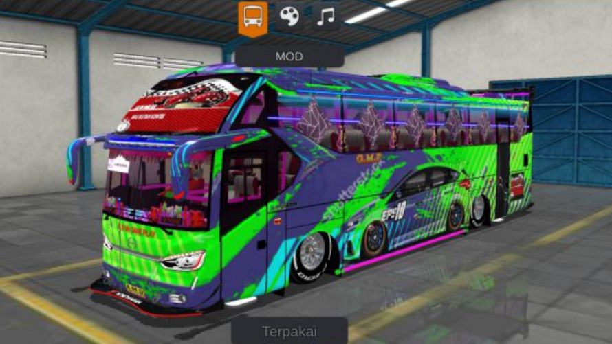 Mod Bussid Bus SR2 Race Green