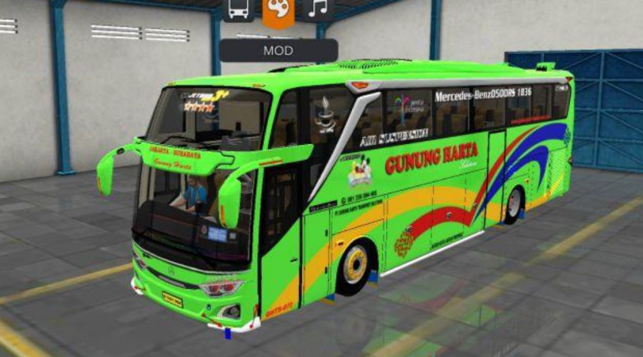 Mod Bussid Bus Gunung Harta JB3+ Mercy O500R