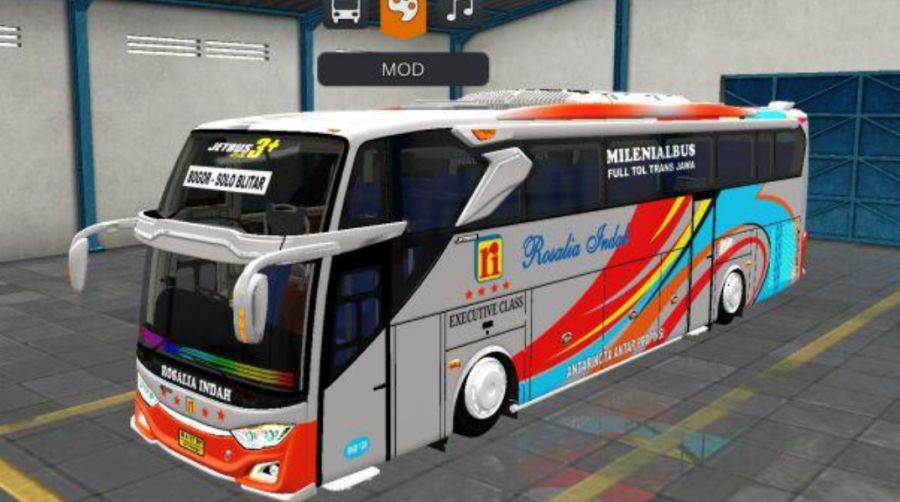 Mod Bussid Bus Rosalia Indah JB3+ Mercy O500R