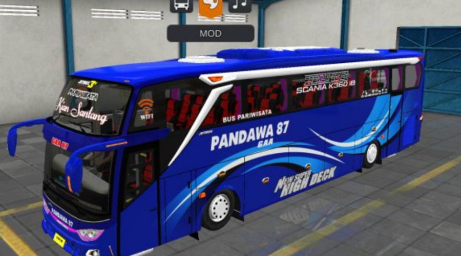 Mod Bussid Bus JB3+ Scania Non Facelift Pandawa 87