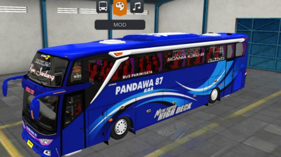 Mod Bussid Bus AKAP Pandawa 87 JB3+ Scania Non Facelift